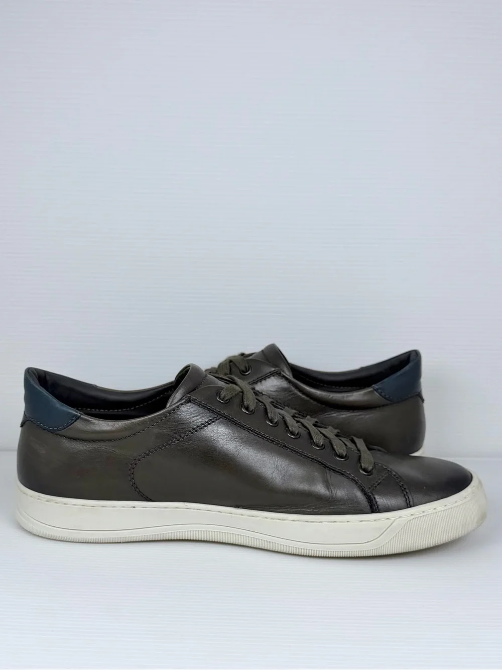 Bruno Magli Westy Leather Low Top Sneakers Gray Italy Men’s 10.5 M